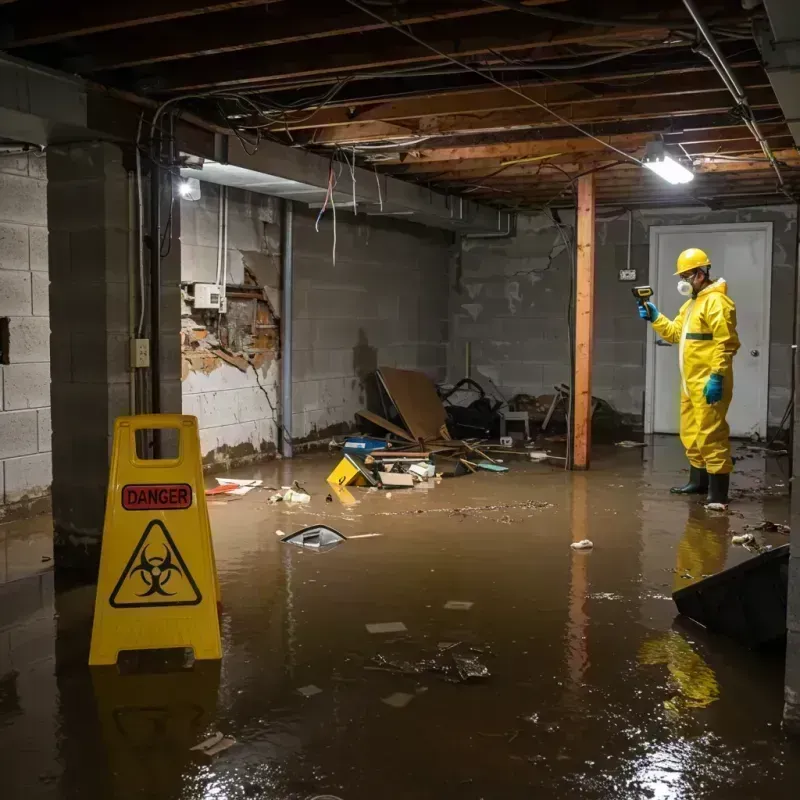 Flooded Basement Electrical Hazard in Jacksonville, IL Property